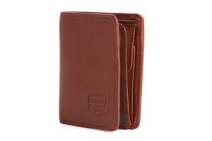 SYMPHONIE WESTERWALD Premium Geldbeutel Geldbörse Brieftasche Portmonee Portemonnaie Echt Leder Vintage Cognac Braun