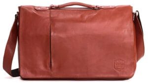 SYMPHONIE WESTERWALD Umhängetasche Unitasche Notebooktasche Laptoptasche Aktentasche Bürotasche Echt Leder Vintage Cognac Braun