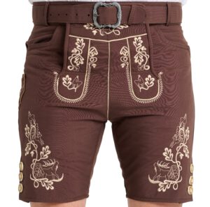 SYMPHONIE WESTERWALD Oktoberfest-Kostüm für Herren im Lederhosen-Look, Dunkelbraun