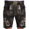 SYMPHONIE WESTERWALD Lederhose Herren, Echtleder, Schwarz-Anthrazit